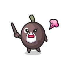 cute black olive grandpa is getting angry