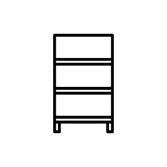 Shelving unit thin line icon. Bookshelf. Modern vector illustration of furniture, element of interior.