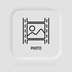 Photo thin line icon. Modern vector illustration for gallery.