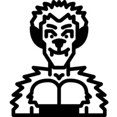 werewolf solid line icon