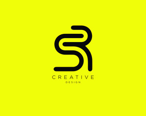 Creative and Minimalist Letter SR Logo Design Icon, Editable in Vector Format