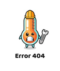error 404 with the cute thermometer mascot