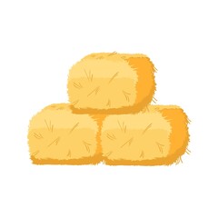 Haystack farming harvest bale of hay. Autumn yellow stack of hay. Harvesting food agriculture.