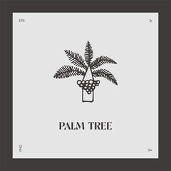 Hand drawn palm tree logotype coco vector
