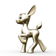 Fototapeta na wymiar 3D-Illustration of an Isolated Funny Cartoon Deer