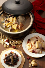 Delicious Chinese food, Snake Turtle Chicken Soup