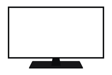 Fototapeta premium TV flat screen lcd, plasma, tv mock up. white blank HD monitor 6K TV flatmockup. Modern video panel black flatscreen.Isolated on white background. Widescreen show your business presentation on display