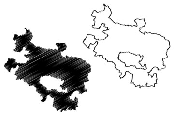 Province of Alava (Kingdom of Spain, Basque Autonomous Community, Basque Country) map vector illustration, scribble sketch Araba map - obrazy, fototapety, plakaty