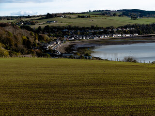 the village of avoch, scottish highlands following the curve of avoch bay