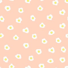 vector repeating pattern scrambled eggs. seamless print for prints or clothes. eggs on a pink background