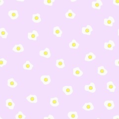 vector repeating pattern scrambled eggs. seamless print for prints or clothes. eggs on a pink background