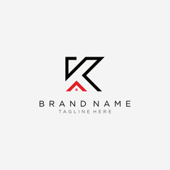 Letter K House Creative Vector Logo Design template.