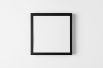 Black wall frame mockup, square size.