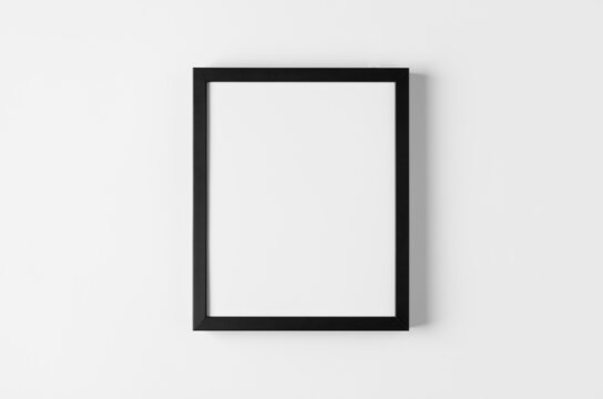 Black Wall Frame Mockup, Portrait Orientation, 8x10.