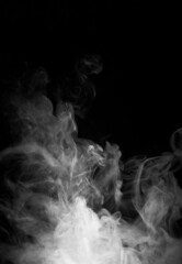 White smoke on a black