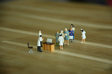 Tiny doctor and nurse screening people.virus,corona virus,covid-19.