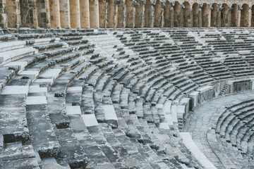 Amphitheater of Aspendos ancient city near Antalya, Southern Turkey.