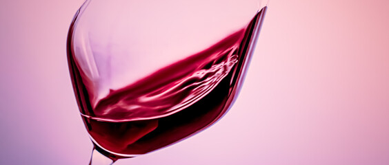 Premium red wine in crystal glass, alcohol drink and luxury aperitif, oenology and viticulture...