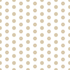 Gold seamless pattern on a white background. Vector illustration for gift wrapping, paper, fabric, clothing, textile, surface textures. Vector illustration.
