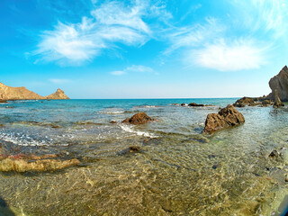 Paisaje marítimo en Almería, Parque Nacional Cabo de Gata, España