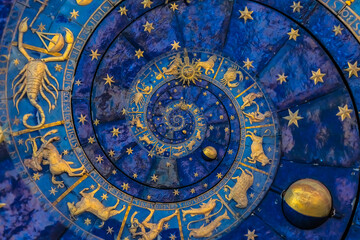 Droste effect background. Abstract design for concepts related to astrology and fantasy.