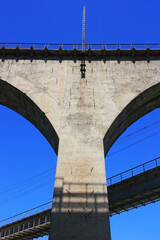 Old railway bridge over the road