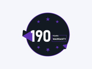 190 years warranty icon isolated on white background