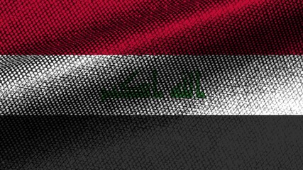 Iraq Realistic Fabric Texture Effect Wavy Flag 3D Illustration