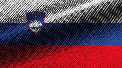 Slovenia Realistic Fabric Texture Effect Wavy Flag 3D Illustration