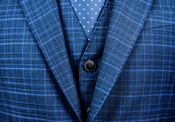 checkered male suit jacket classic style, closeup, male fashion