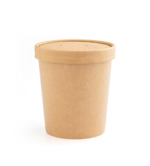 kraft paper cup for ecology product design mock-up isolated on white background