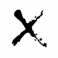 Vector Abstract Plus Cross Brush Hand Drawn Texture in Black Color Sketch Simple Pattern isolated on White Background Stroke Shape