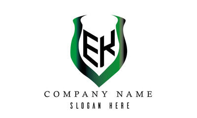 EK shield latter logo design