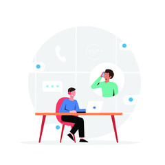 customer support, calling for help the person, Technical support concept