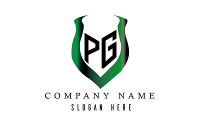 P G shield latter logo design