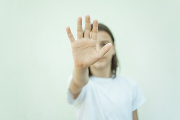 Stop Child Violence and Trafficking. Stop Violence Against Children,isolated on the white background
