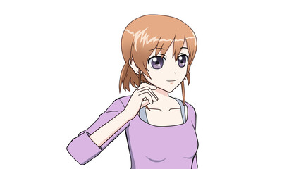 女学生　タイプA  私服  右向き-4