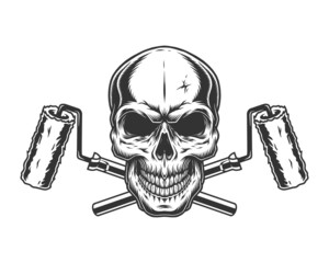Skull and paint rollers template