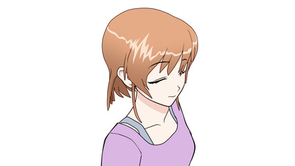 女学生　タイプA  私服  右向き-6