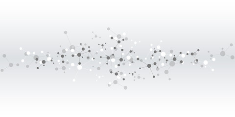 Illustration of molecular structure and genetic engineering, molecules DNA, neural network, scientific research. Abstract background for innovation technology, science, healthcare, and medicine