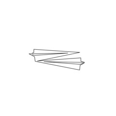 Continuous line drawing of paper plane, object one line, single line art, vector illustration