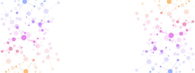 Illustration of molecular structure and genetic engineering, molecules DNA, neural network, scientific research. Abstract background for innovation technology, science, healthcare, and medicine