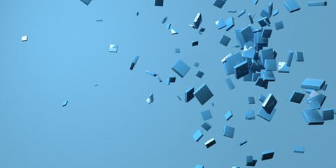3D render of different size of square shapes