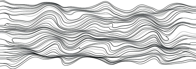 Design elements  . Abstract Vector Striped Geometric Background, parallel horizontal hand drawn wavy lines pattern .