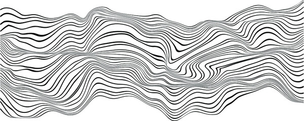 Design elements  . Abstract Vector Striped Geometric Background, parallel horizontal hand drawn wavy lines pattern .