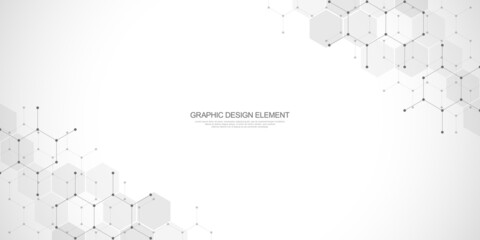 Abstract geometric background with hexagons pattern. The design element of hexagonal shape