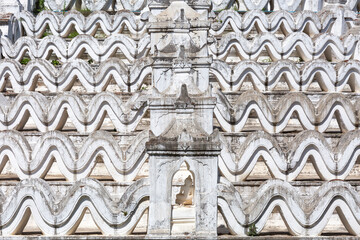 The white pagoda of Hsinbyume is located near Mingun Pagoda,near Mandalay, Myanmar.