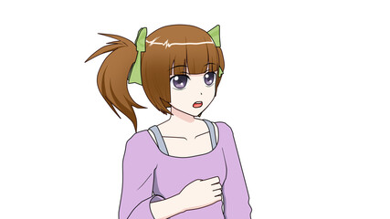 女学生　タイプB  私服  右向き-8