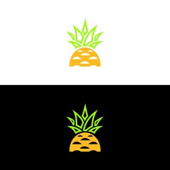 Pineapple Fruit Geometric Logo Design Symbol Illustration