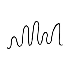 Fototapeta premium Black wavy line. Curved line. Ink illustration isolated on white background. Hand drawn wave symbol for your web site design, logo, app and etc. Doodle stock illustration